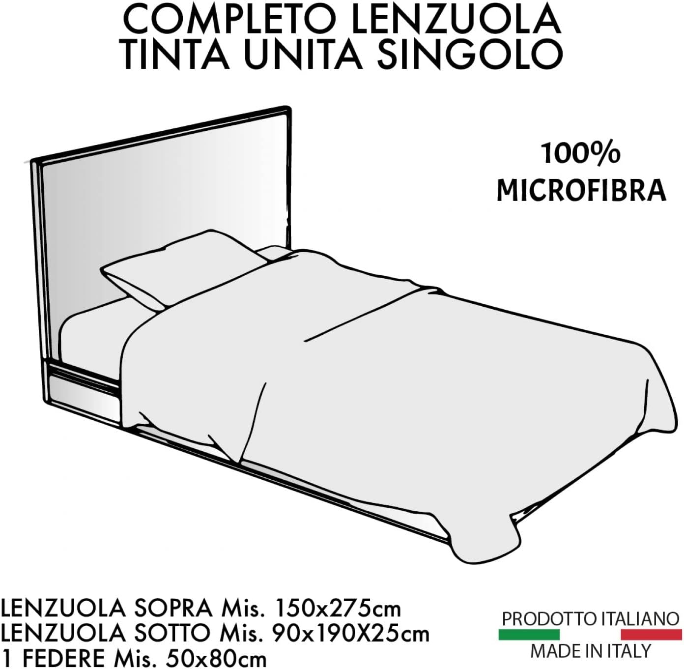 Leonardo Home completo letto Singolo 100% microfibra Sweet