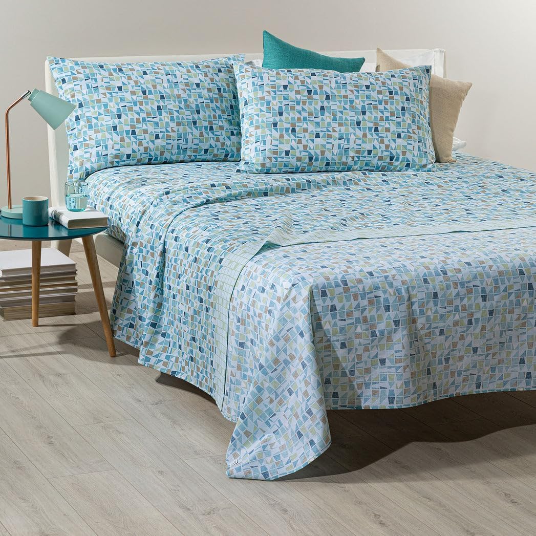 Caleffi Completo lenzuolo matrimoniale in cotone Orleans