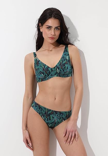 Lovable Parte Alta del Costume Donna Reggiseno con Ferretto e Coppe con Apice Alto in Microfibra | Modellazione e Sostegno del Seno | Contemporary Printed L0ELZ