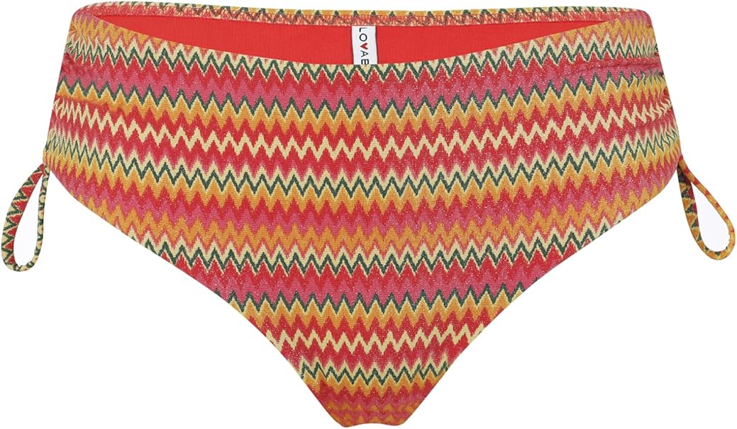 Lovable Parte Bassa del Costume Slip Bikini a Vita Alta in Microfibra Lurex Coulisse Laterale Regolabile Foderato L0EMU