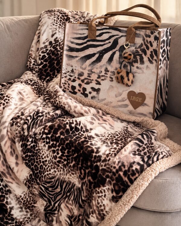 Bag con Plaid Honolulu Animalier + Portachiavi Omaggio Flannel e Sherpa