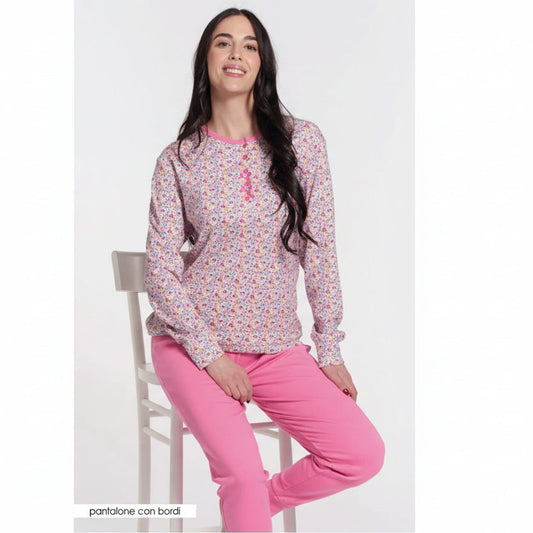 Vanue' Pigiama Donna Serafino In Caldo Cotone VS0615