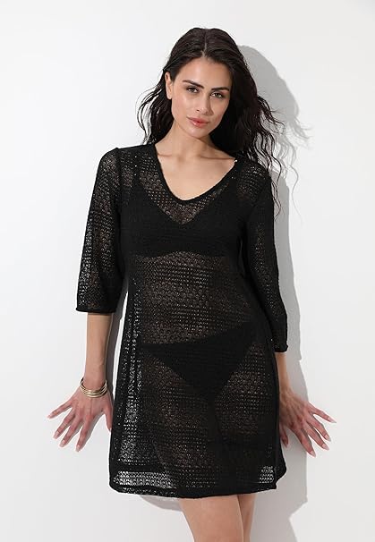 Lovable Copricostume in Crochet Abitino Caftano in Pizzo Vestito Spiaggia Mare Vacanza Beachwear Donna L0EPS