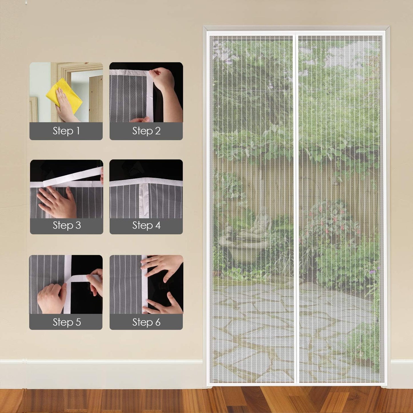 Zanzariera Porta Finestra Magnetica Traspirante Tenda Anti Mosche per Esterno Rete a Calamita - Passion