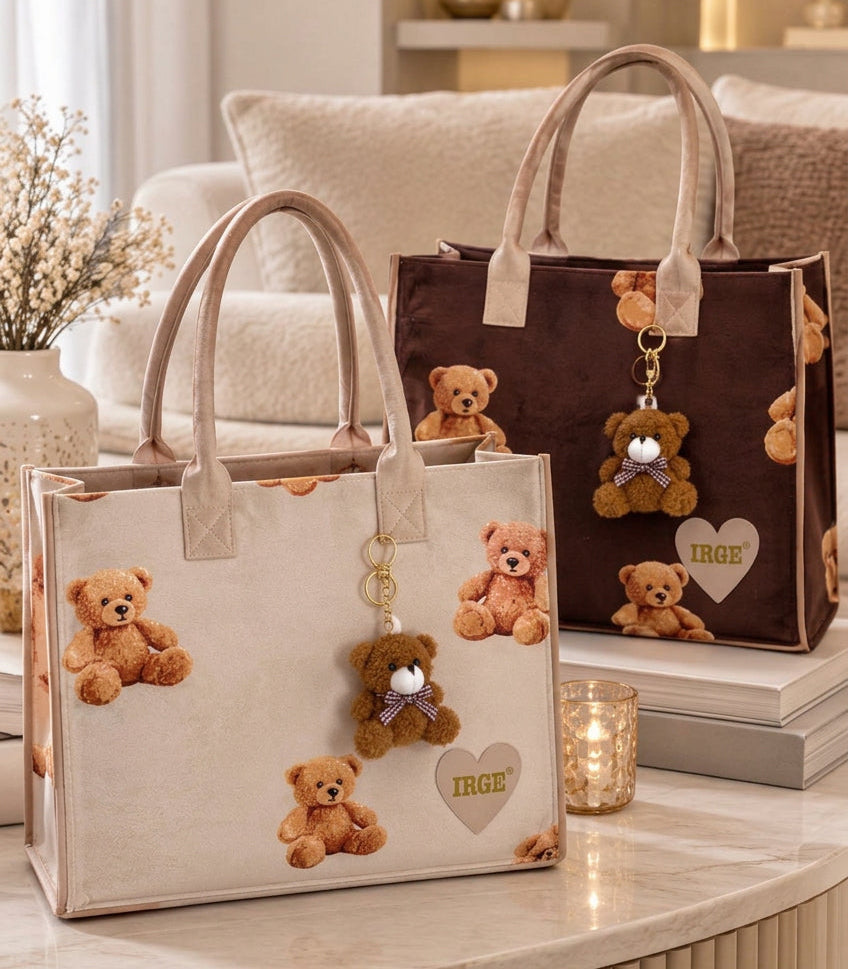 Plaid Bear IRGE con borsa e portachiavi Teddy