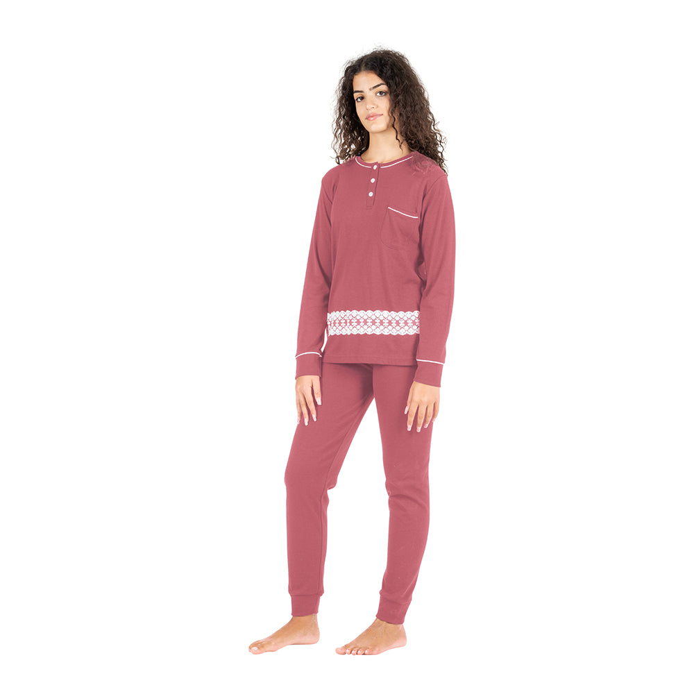 Pigiama donna caldo cotone Amore & Sbadigli DCC-211