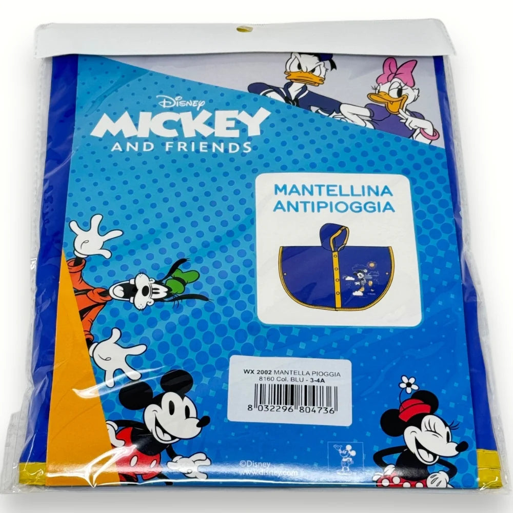 Disney Mantellina impermeabile Mickey Mouse con Cappuccio WX2002