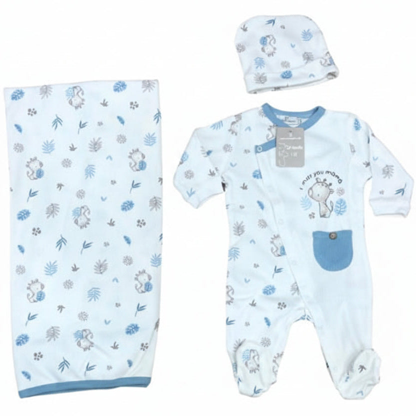 Nazareno Gabrielli Set Nascita 3 Pezzi 100% Cotone - Ng3492