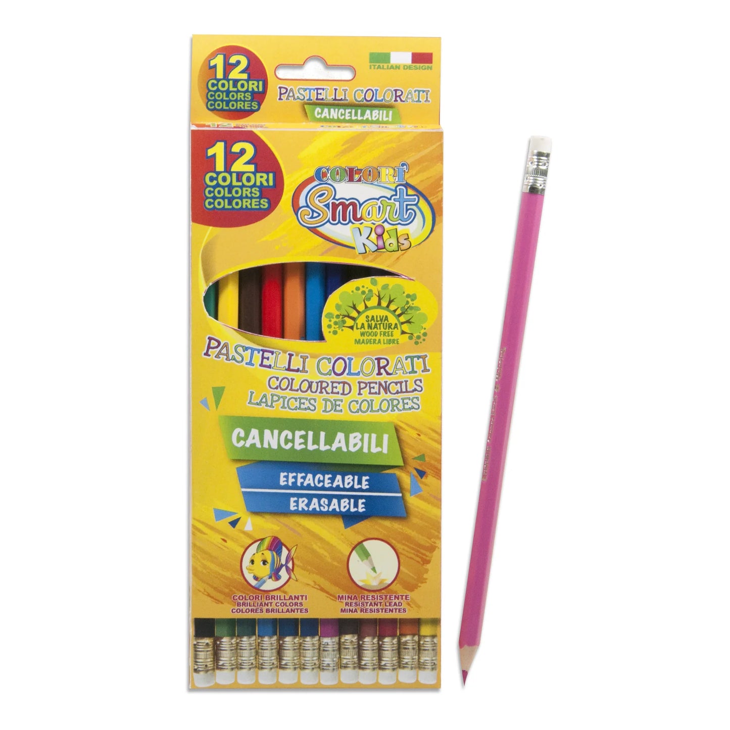 Scatola 12 Pastelli SMART KIDS cancellabili