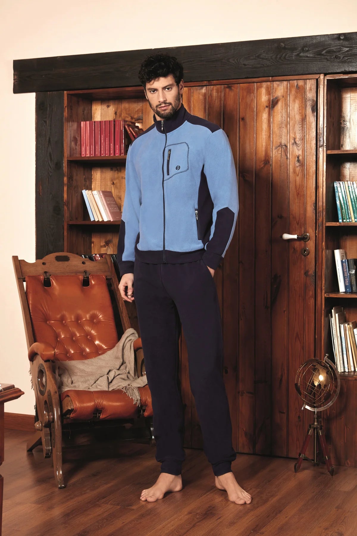 Pigiama uomo zip Nottingham pile PG41875