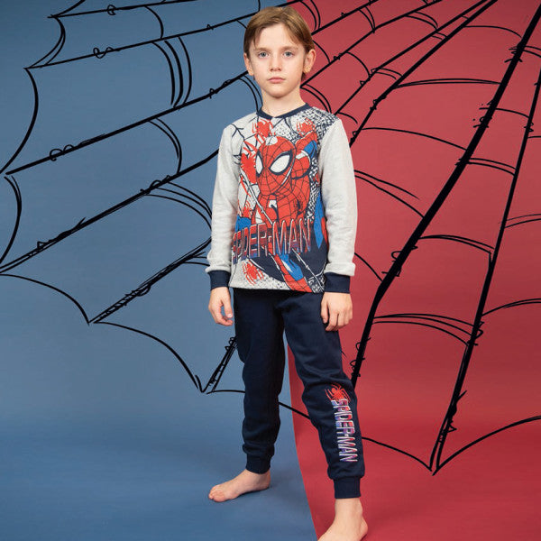 Pigiama cotone felpato Spiderman Marvel MV40M4406