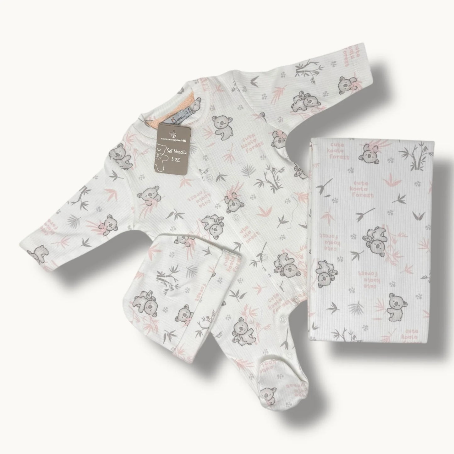 Nazareno Gabrielli Set Nascita 3 Pezzi 100% Cotone - Ng3492