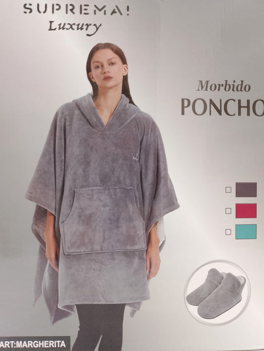 Suprema Luxury Poncho con Pantofole - Margherita
