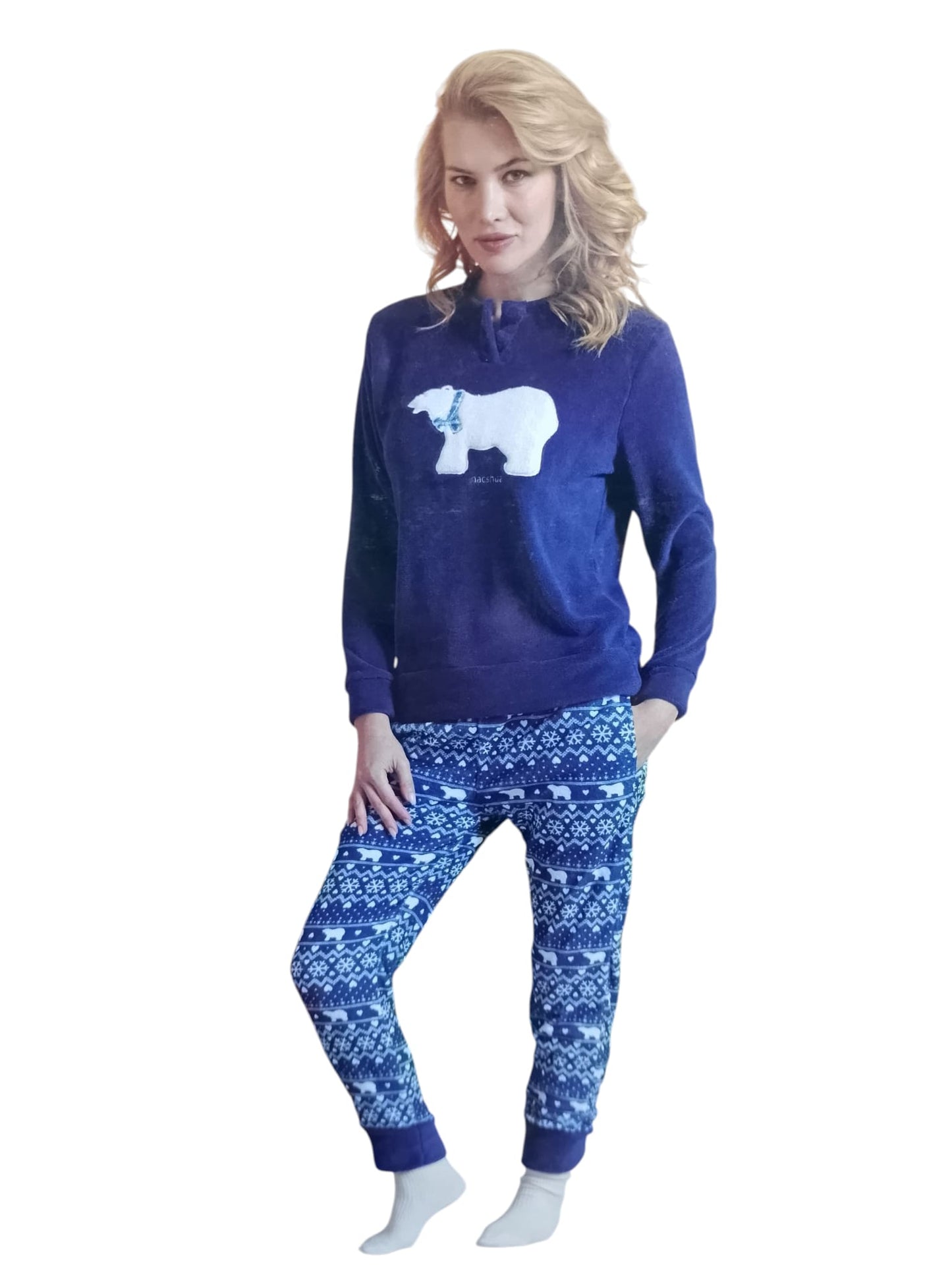 Bollicine Pigiama Donna in coral - Azzurra