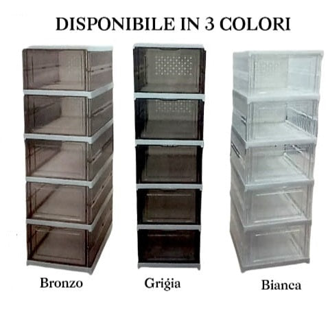 Scarpiera Pieghevole Mastro Bianco COMPACTA Super Compatta 5 Ripiani