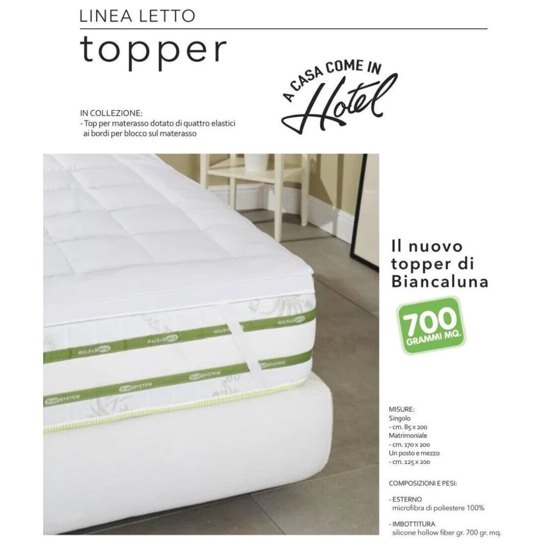 Topper Biancaluna Hotel correttore 700 Gr Alto 7 Cm In Microfibra