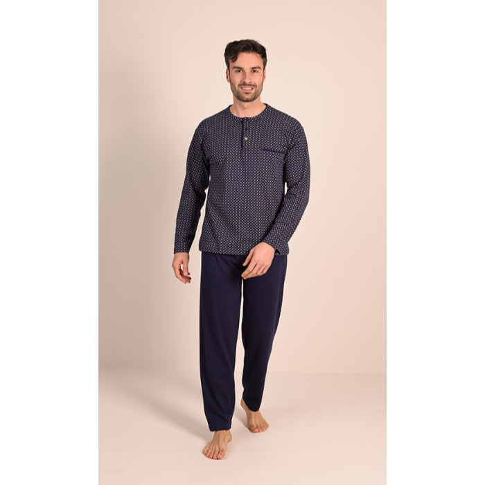 Gary Pigiama Uomo 3 bottoni in caldo cotone 6046
