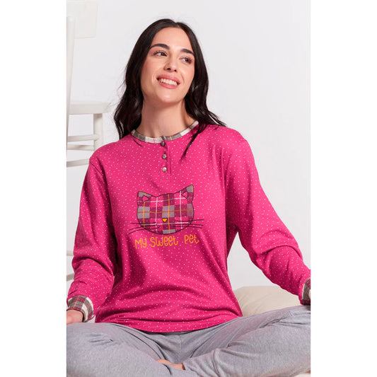 Vanue' Pigiama Donna Serafino In Caldo Cotone VS0667