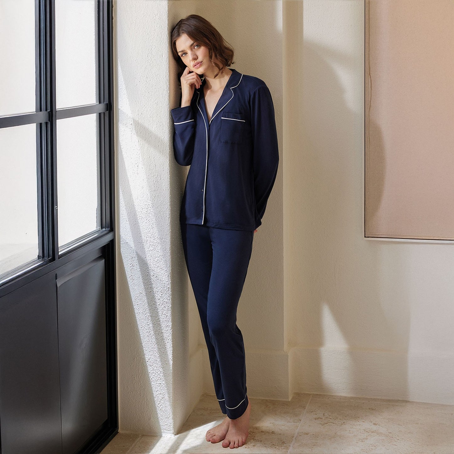 Jadea Pigiama donna aperto in viscosa - 3282