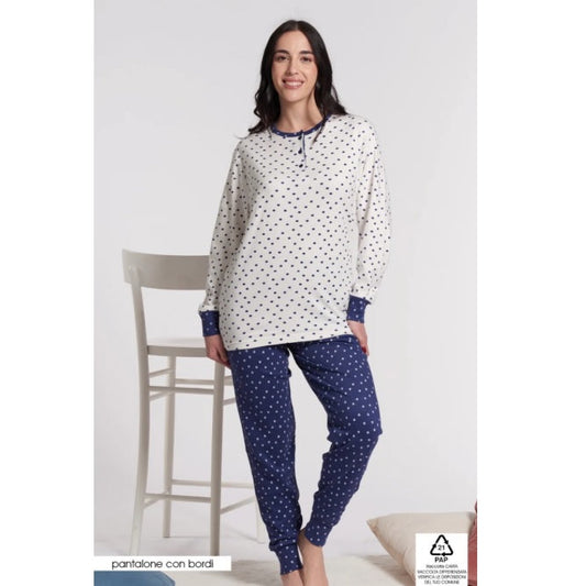 Vanue' Pigiama Donna Serafino In Caldo Cotone VS0649
