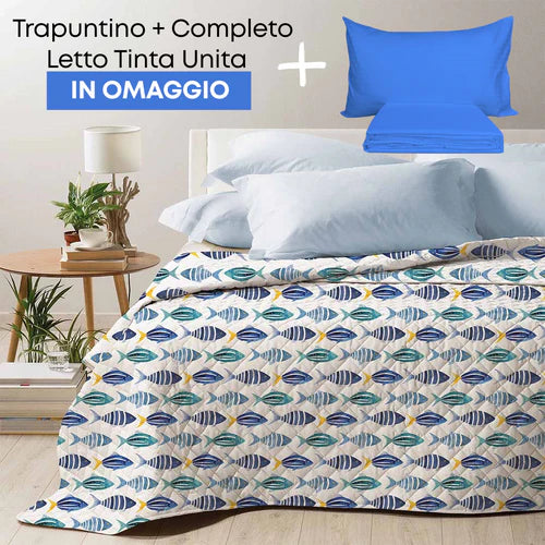 Sespi di SG HOME Trapuntino 2 Posti  + Completo Letto Tinta Unita