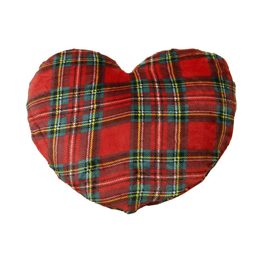 Tartan Cuscino in Velluto Sagomato a Cuore